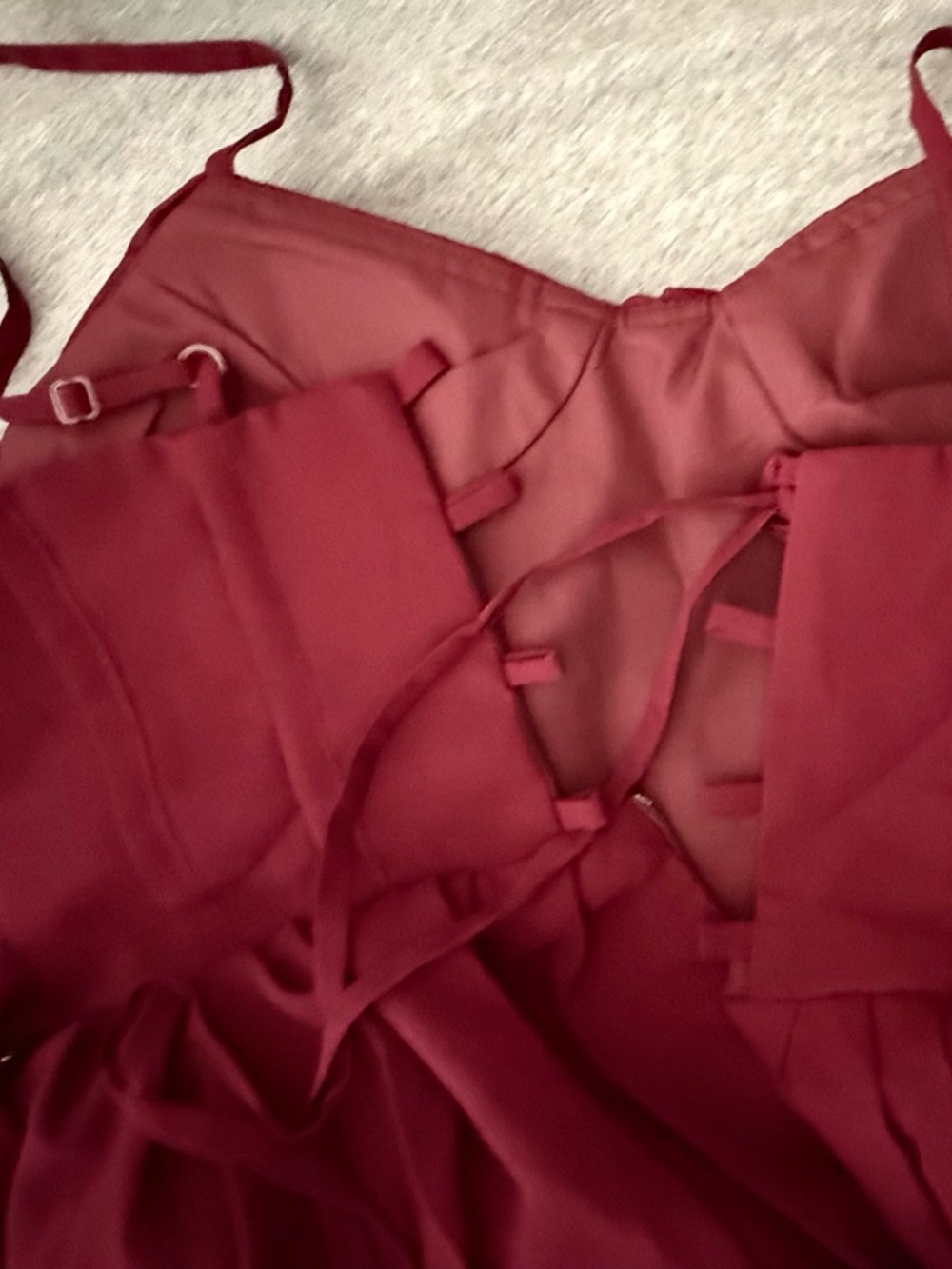 Elegant Burgundy Pleated Maxi Skirt - Women - Picture 6 of 8